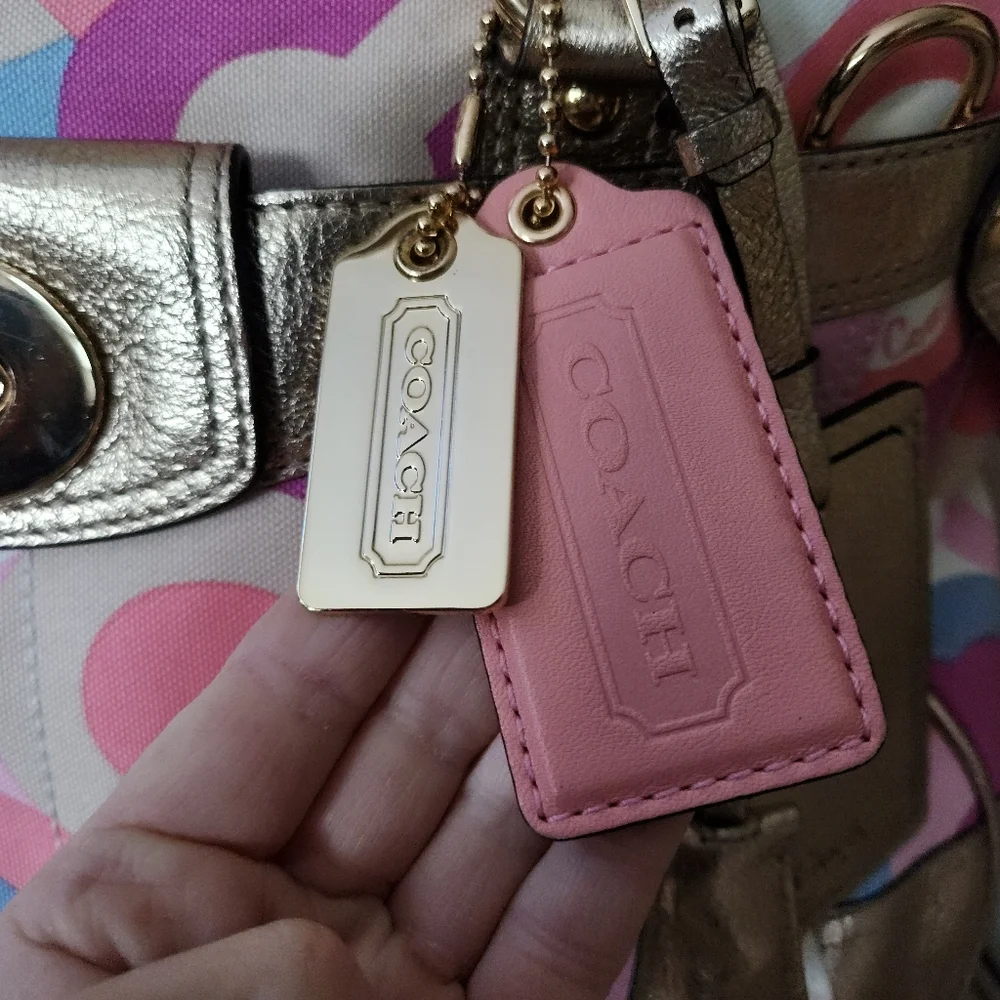 Coach Metallic and Multicolor Satchel - Picture 6 of 16